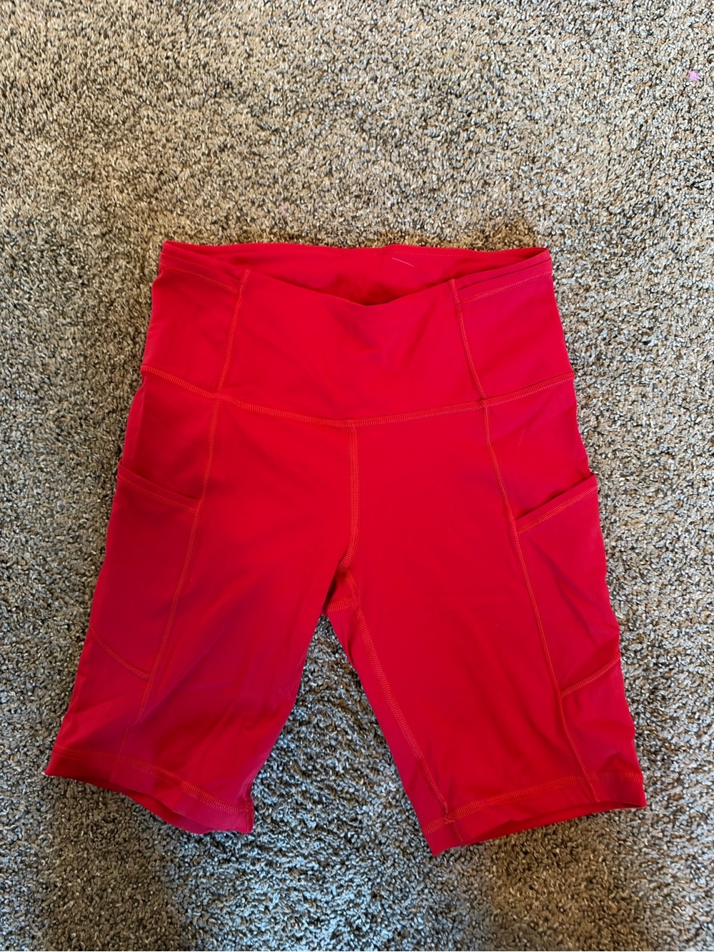 lululemon athletica Bright Red High-Rise Pocket Bike Shorts